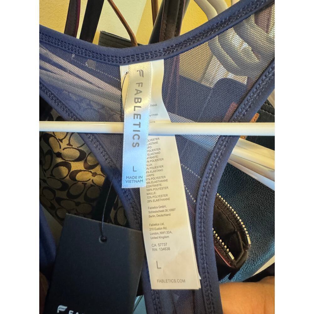 Fabletics Hot Shot Pleated Dress Classic Mini Women's Navy Blue Pocket Sz L - Picture 6 of 10